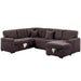 Convertible Sectional Upholstered Sleeper Sofa With Storage Chaise Home Essentials