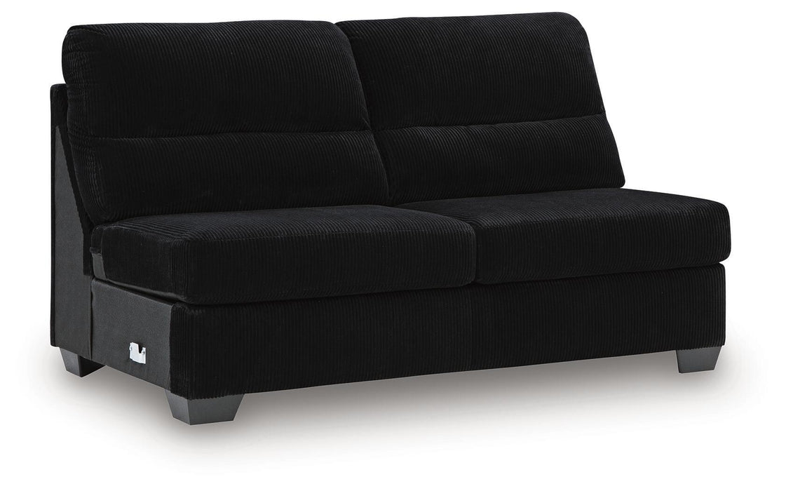 SimpleJoy - Armless Loveseat - Onyx Signature Design by Ashley®