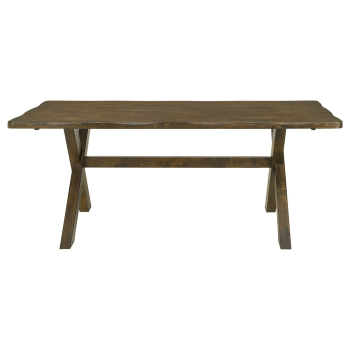 Carbon - Rectangular Dining Table With X Base Design - Brown Furniture Max