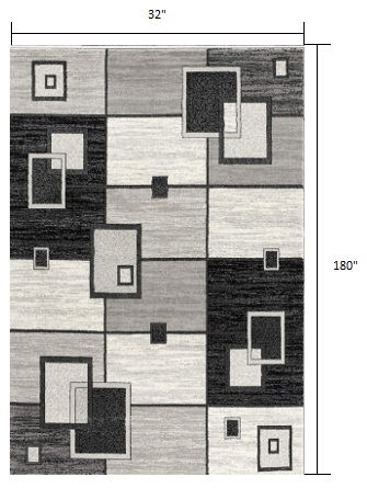 15' Abstract Dhurrie Runner Rug - Gray