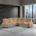 Electra - Power Recliner Sectional Sofa With Power Headrests, Console Loveseats, Wedge, LED Light Strip, Speakers Matrix Furniture Group