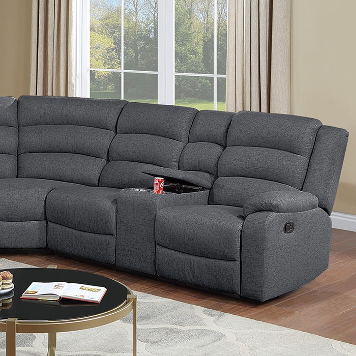 Manual Motion Reclining Loveseat 3 Piece Sectional Set With Console Storage And Cup Holders Home Essentials