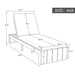 Adjustable Outdoor Chaise Lounge Patio Recliner - Beige / Light Teak Hearth and Haven
