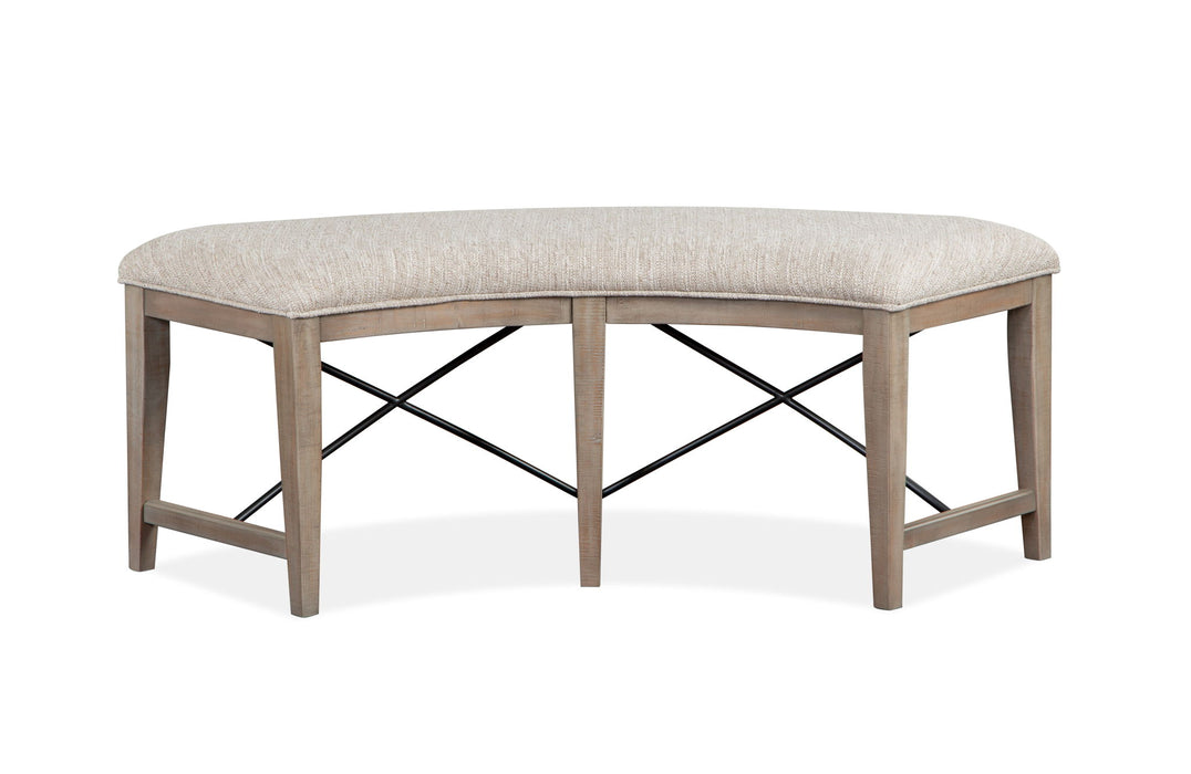 Paxton Place - Curved Bench With Upholstered Seat - Dovetail Gray Magnussen Furniture