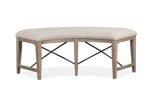 Paxton Place - Curved Bench With Upholstered Seat - Dovetail Gray Magnussen Furniture