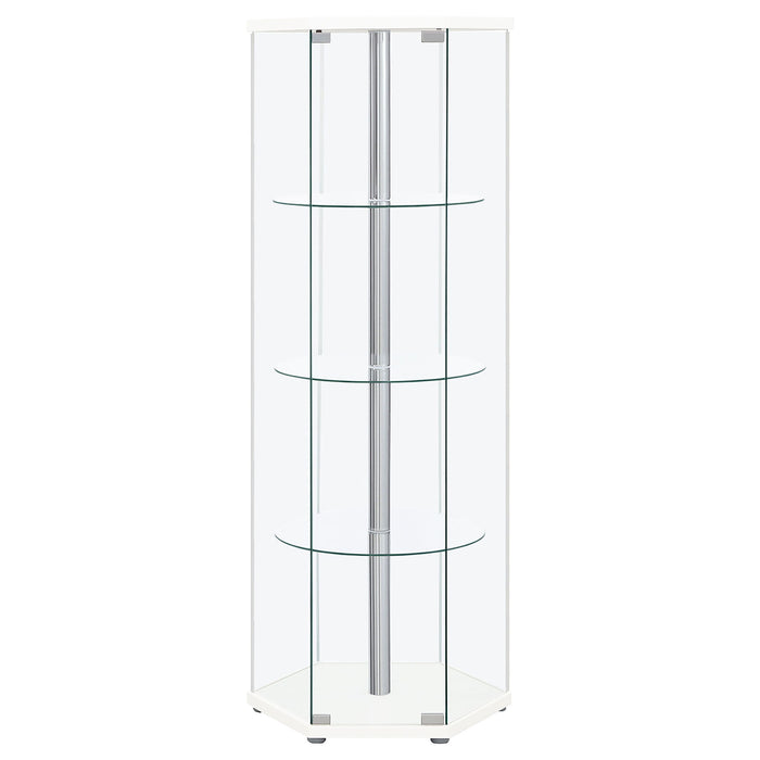 Tenley - 4 Shelf Curio Cabinet With Hexagonal Design