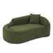 Compression Curved Chaise Longue Chair Indoor Loveseat Sofa Bed With Deep Seat And Pillow - Green Home Essentials