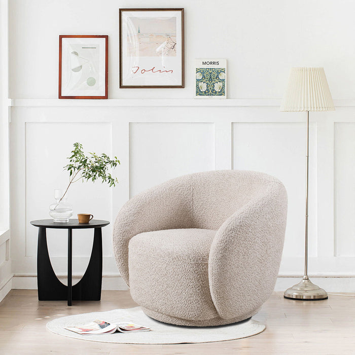 Swivel Accent Upholstered Barrel Chair Home Essentials
