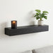 48'' Embossed Fireplace Mante, Wall Mounted Floating Shelf - Black Home Essentials
