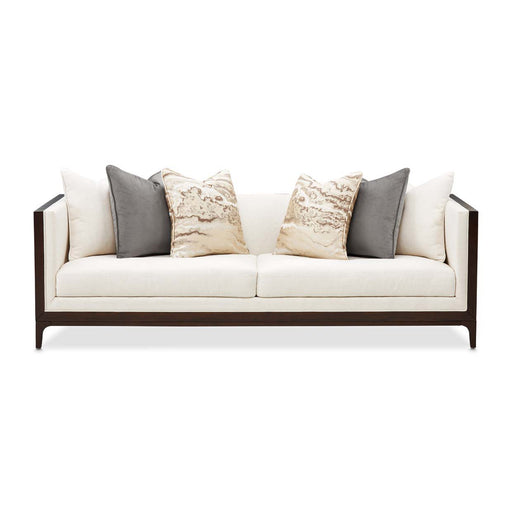 Belmont Place - Sofa - Cream / Espresso Michael Amini