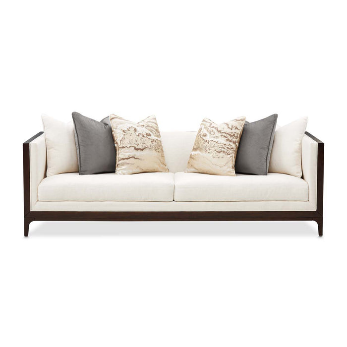 Belmont Place - Sofa - Cream / Espresso Michael Amini