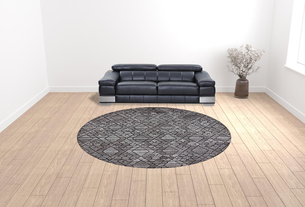 Wool Paisley Tufted Handmade Area Rug - Taupe Black And Gray -10' Round