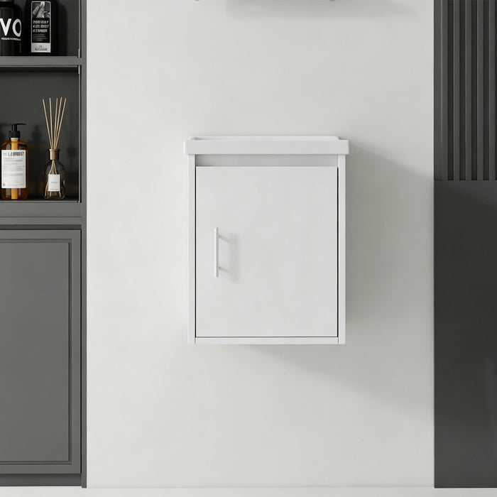 Floating Bathroom Vanity Combo, Wall Mounted Cabinet With Sink & Soft Close Doors For Small Bathrooms Home Essentials