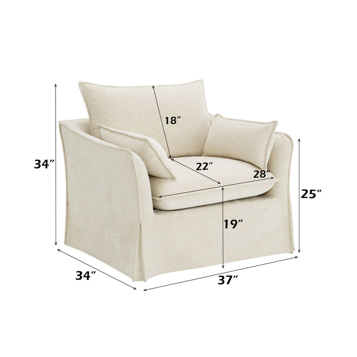Shane - Chair With 2 Pillows - Beige Acme