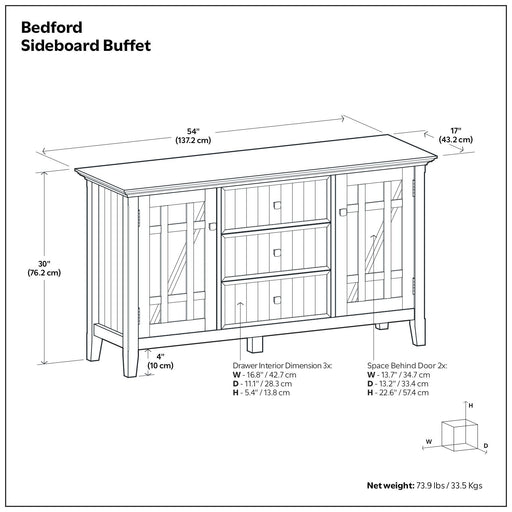 Bedford - Sideboard Buffet - White Simpli-Home