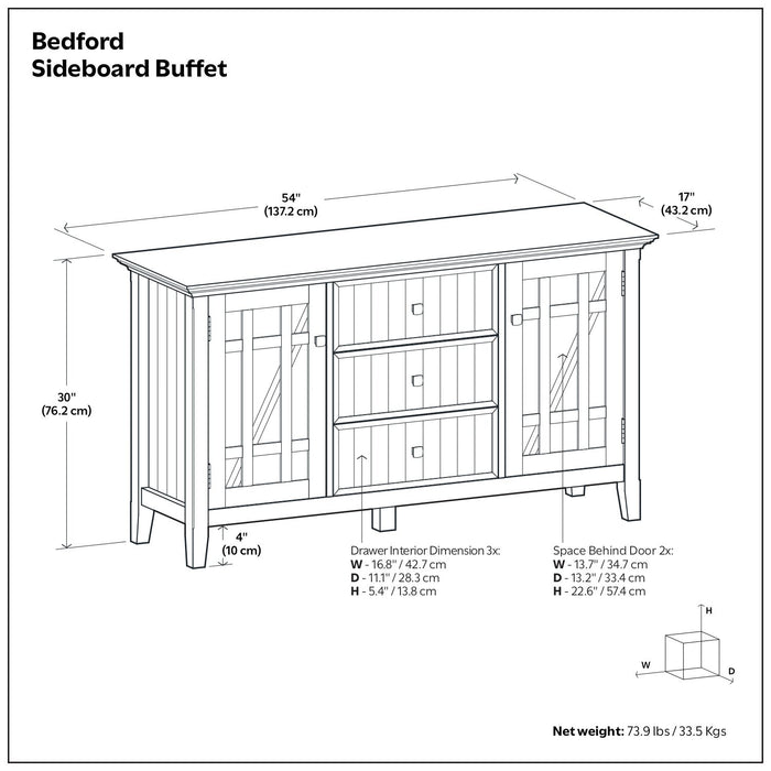 Bedford - Sideboard Buffet - White Simpli-Home