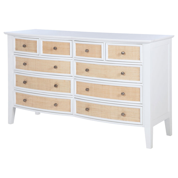 Talia - 10 Drawer Dresser Cabinet - White Furniture Max