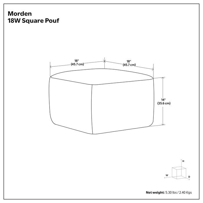 Morden - Square Pouf - Brown Simpli-Home