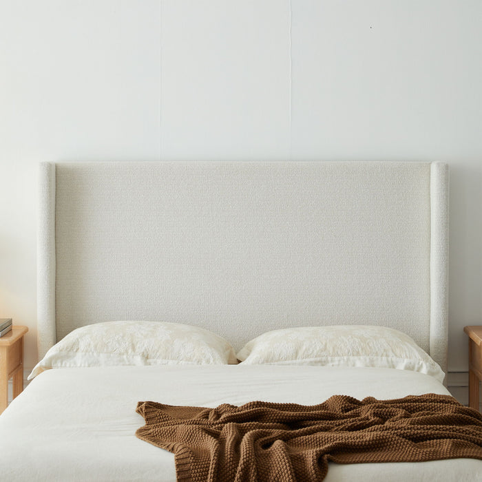 Hosford - Minimalist Upholstered Wingback Bed With Wood Base Platform House & Home Furniture