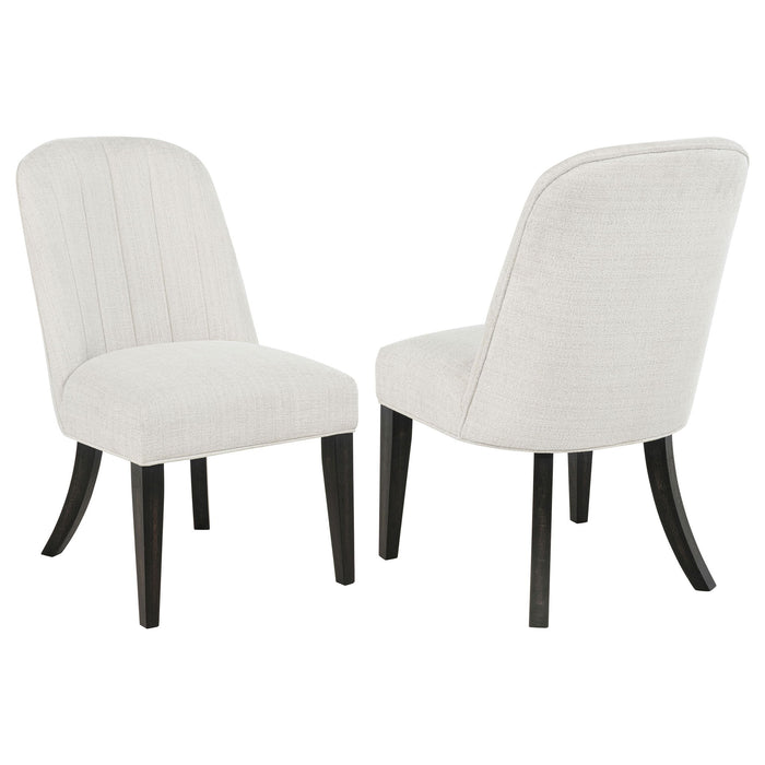 Bangor - Upholstered Dining Side Chair (Set of 2) - Black / Cream Furniture Max