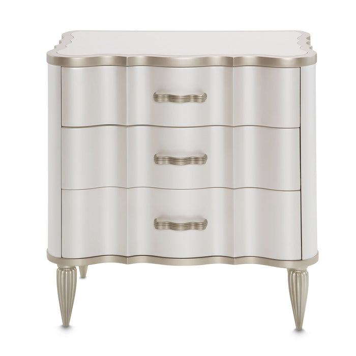 London Place - Nightstand - Creamy Pearl Michael Amini