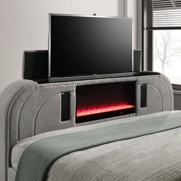 Shelyn - Bedroom Bed With LED, TV Stand, Fireplace & Bluetooth ACME