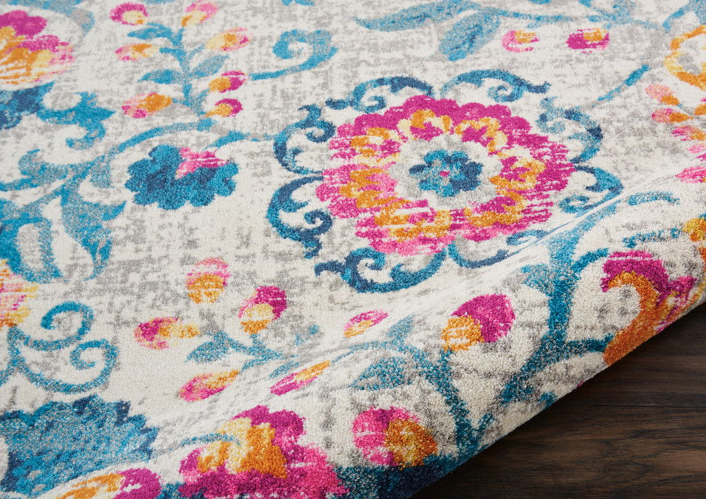 5' x 7' Floral Dhurrie Area Rug - Ivory