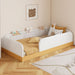 Twin Upholstered Platform Bed With Guardrail And Storage Bags - Natural Dreamland