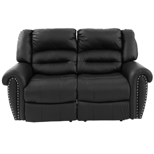 Plush Relax Power Reclining Loveseat 2 Seat Couch With USB Charging Armrest Cushion Living Room Furniture - Black Home Essentials