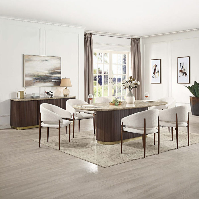 Clayten - Dining Table With Natural Marble Top ACME