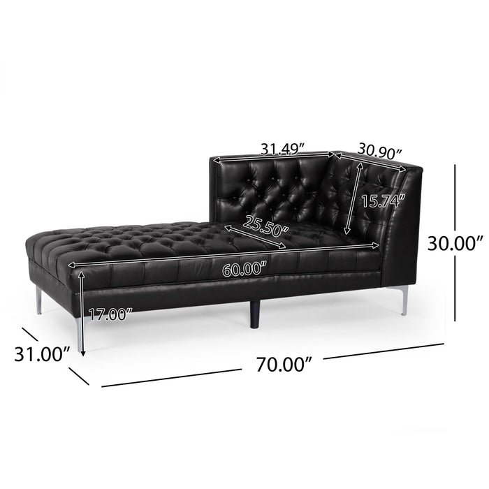 Chaise Lounge - Black - Wood / Synthetic Wood
