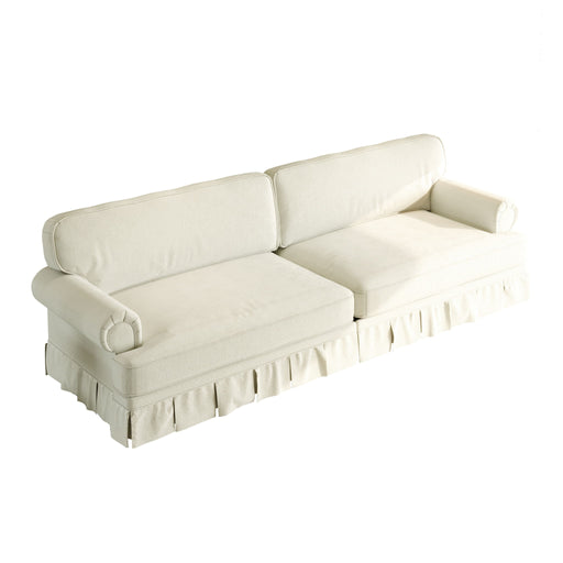 Luxuriously Comfortable Cloud Couch Sofa With Elegant Rolled Arms & Pleated Skirt Design Home Essentials