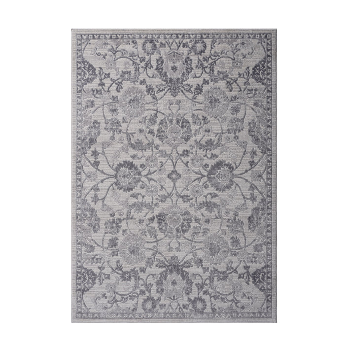 8' x 10' Oriental Non-Shedding Living Room Bedroom Dining Home Office Stylish And Stain Resistant Area Rug - Gray / Silver