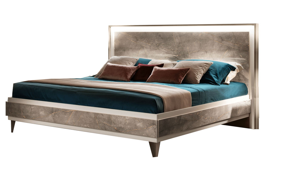 ArredoAmbra - Bed With Wooden Headboard Arredoclassic Italy