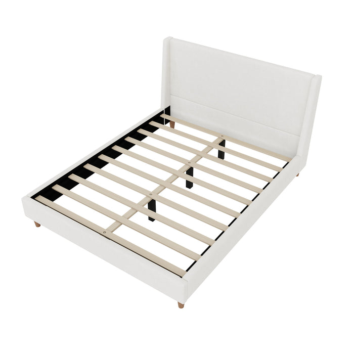 Upholstered Modern Platform Bed With Wingback Headboard Hearth and Haven