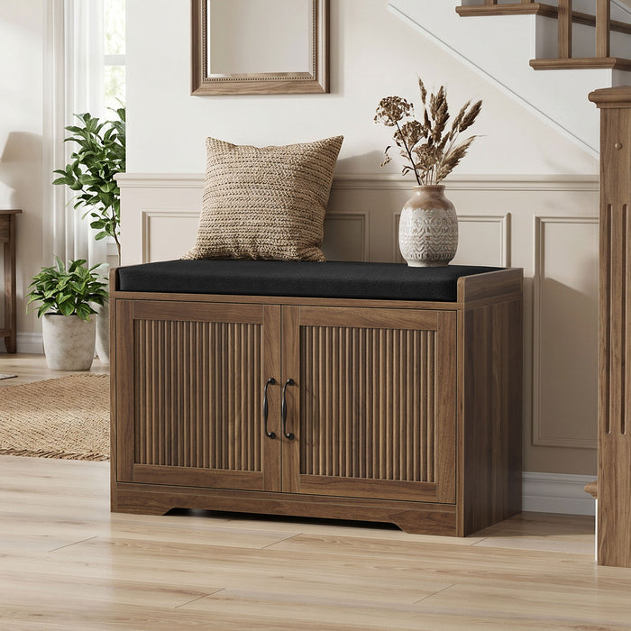 Entryway Shoe Bench With Double Doors Home Essentials
