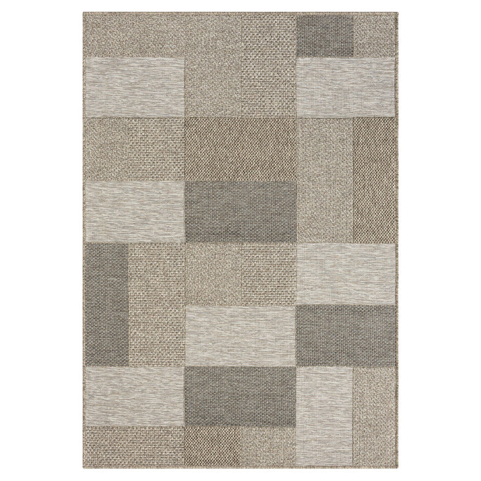 5' X 7' Geometric Handmade Indoor / Outdoor Area Rug - Gray