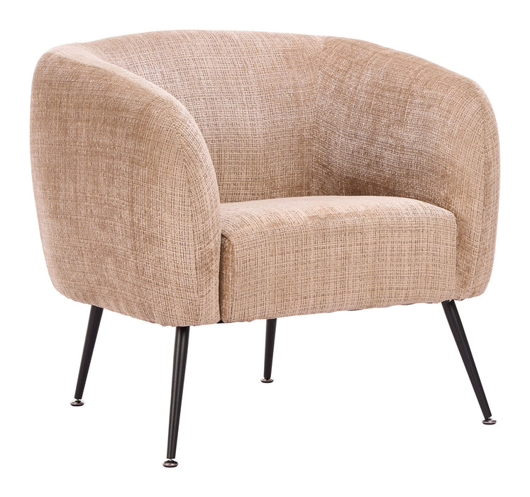 Racine - Accent Chair - Linen Beige / Brown Zuo Modern