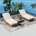 Outdoor Lounge Chair With 5 Position Backrest With Cushion And Wheels Hearth and Haven