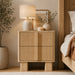 Nightstand With Charging Station And 2 Storage Drawers Home Essentials