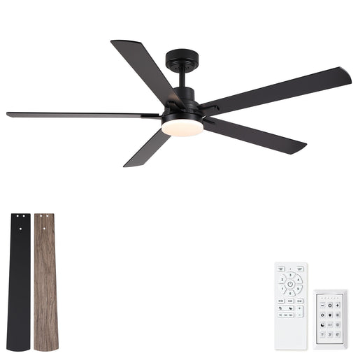 Ceiling Fan With Lights And Remot With Quiet DC Motor, 6 Speeds, Reversible Blades - Black Daily Nest