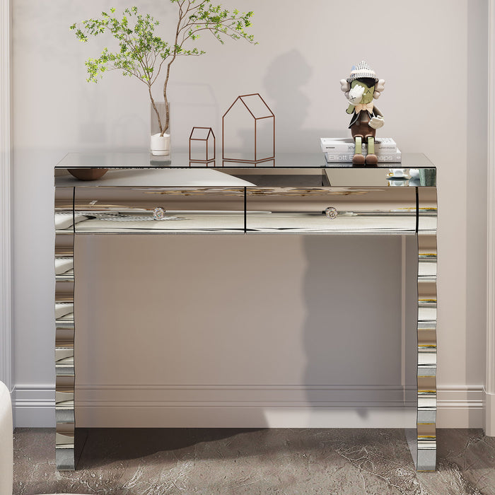 Console Table With 2 Drawers For Living Room - Silver Home Essentials