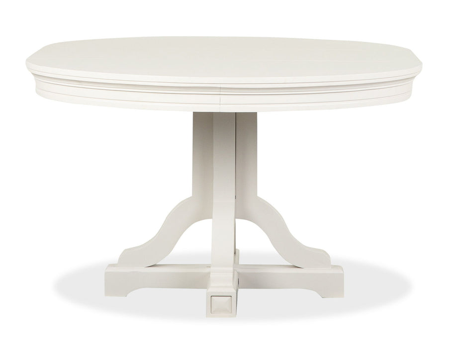 Willowbrook - Extendable 48" Round Dining Table - Egg Shell White Magnussen Furniture