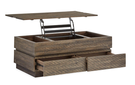 Baisden - Lift Top Storage Cocktail Table With Casters - Tobacco Magnussen Furniture