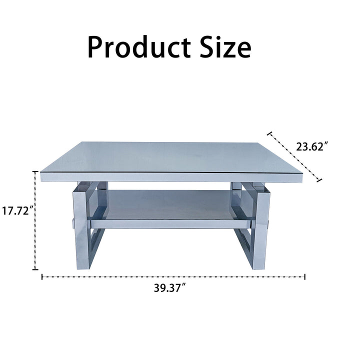 Square Coffee Table For Living Room - Silver Home Essentials