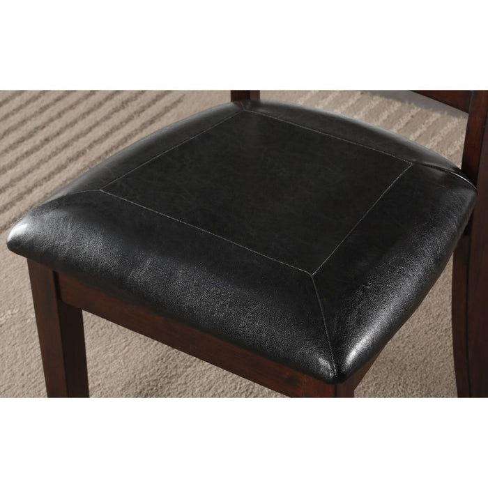 Ingeborg - 5 Piece Dining Set - Black Synthetic Leather & Espresso ACME