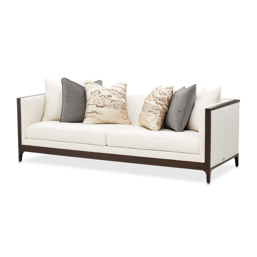 Belmont Place - Sofa - Cream / Espresso Michael Amini
