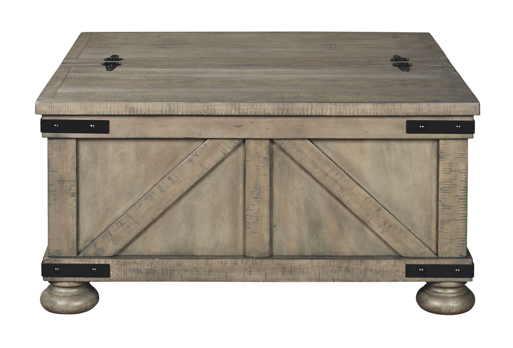 Aldwin - Gray - Cocktail Table With Storage - Square