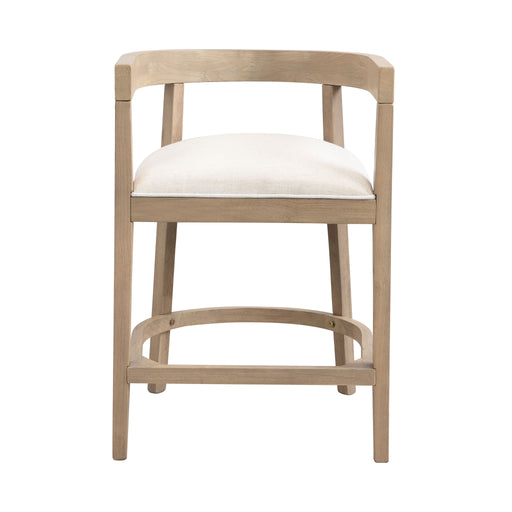 Modern Rubberwood Counter Stool Set With Upholstered Seats Noble House