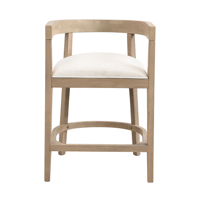 Modern Rubberwood Counter Stool Set With Upholstered Seats Noble House